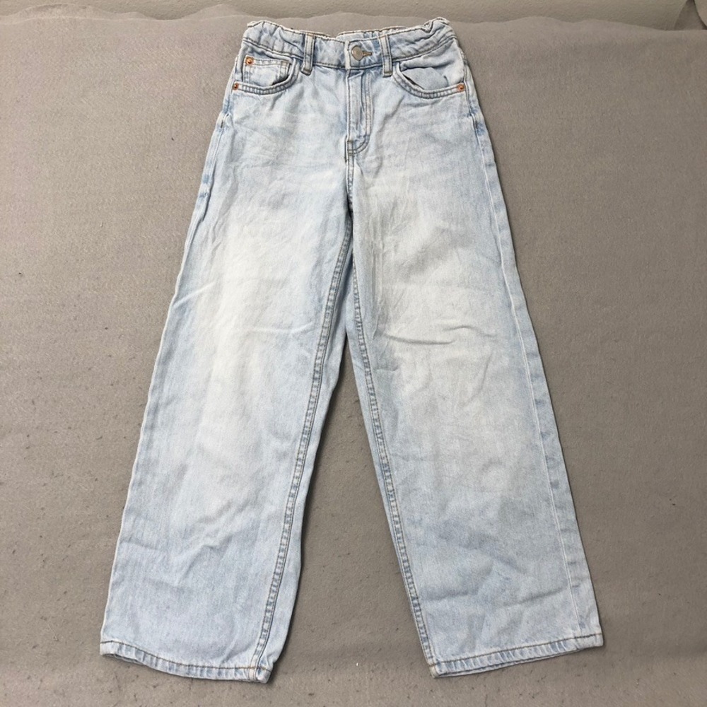 Zara Hoodie Sweater Jeans Bundle Girls 8-9‎ Years Grey Multi Light Blue 3pc Set - Picture 6 of 8